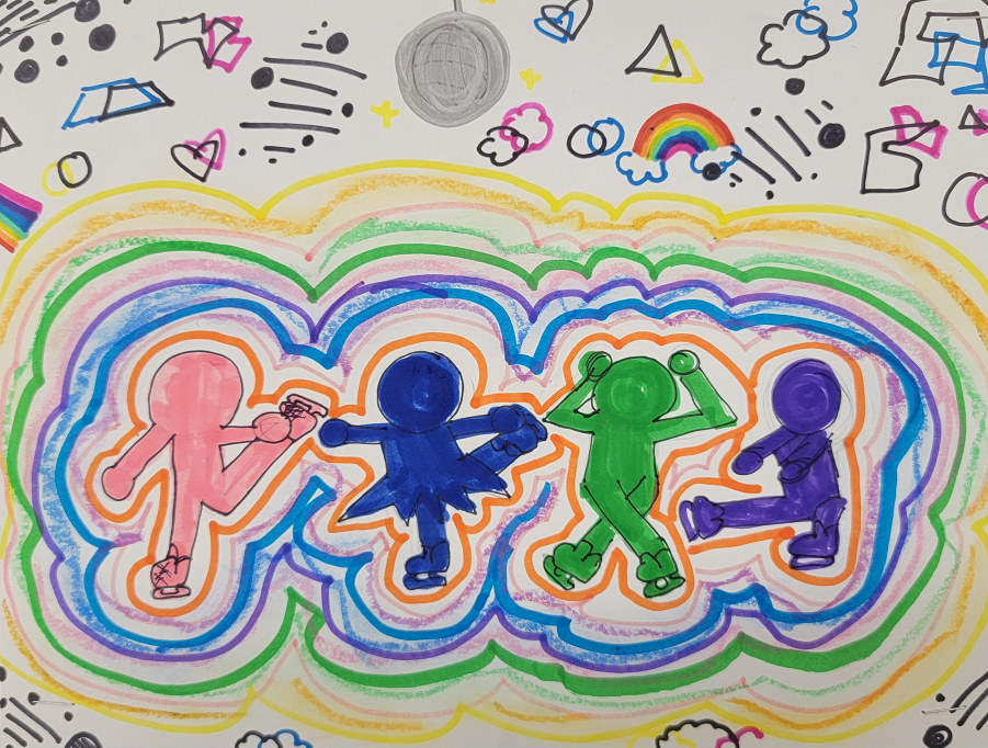 Figures inspired by Keith Haring
